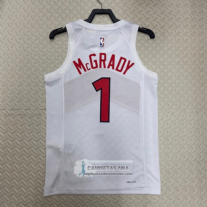 Camiseta Toronto Raptors Tracy Mcgrady NO 1 Association 2022-23 Blanco